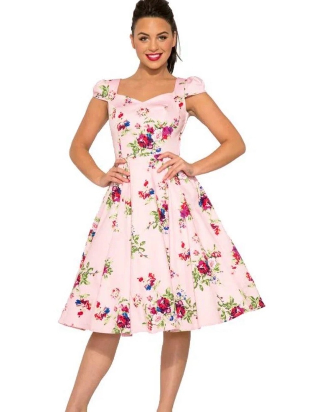 Rare pinup boutique collectible Fit-&-Flare floral swing Dress